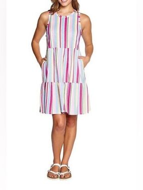 NEW GAP Women's Summer Dress Sleeveless Multi Stripe Print Midi Size Medium